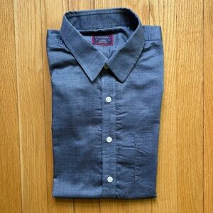 UNTUCKit Men’s Long Sleeve Dress Shirt 100% Cotton Regular Large Navy Blue